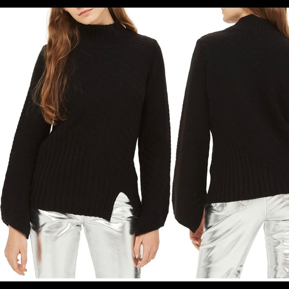 Topshop Black Turtleneck Sweater - Picture 1 of 4